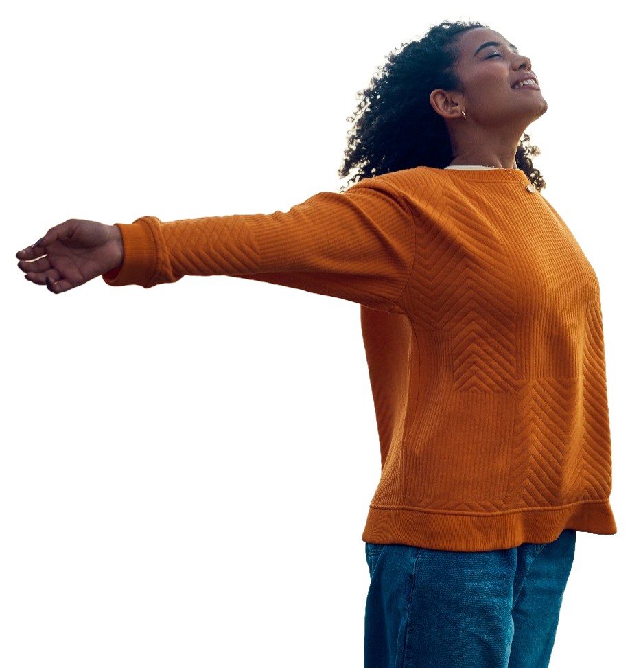 Girl taking a deep breath